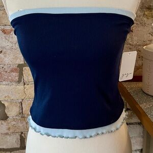 Gaze Dark Blue Top with Light Blue Accents